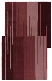 Bordowy wełniany dywan tkany ręcznie 150x240 cm Split Ombre Shaped – Flair Rugs