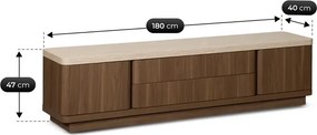 Szafka RTV TIERRA 180 cm Orzech/Trawertyn Japandi