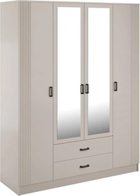 Kaszmirowa czterodrzwiowa szafa uchylna z lustrem T0-K44