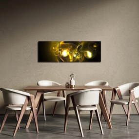 Abstrakcyjny obraz żółtych kul (z zegarem) (90x30 cm)