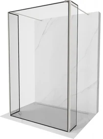 Mexen Kioto ścianka prysznicowa wolnostojąca 90 x 30 x 30 cm, czarny wzór, nikiel szczotkowany - 800-090-030-222-97-70-030