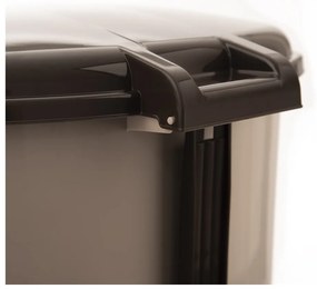 Brązowy plastikowy kosz na śmieci z pedałem 30 l – Orion