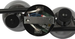 Inteligentny plafon czarny z przydymionym szkłem, w tym 4 WiFi P45 - Vidro