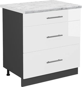 Szafka dolna do kuchni biały wysoki połysk 80x60x82 fame-line