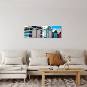 Obraz - Brighton Beach, Melbourne, Australia (z zegarem) (90x30 cm)