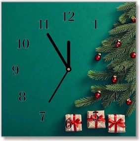 Zegar ścienny Prezenty Choinka Święta Zima