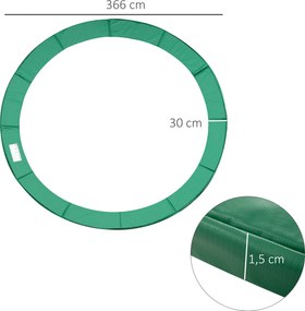 HOMCOM osłona krawędzi trampoliny, siatka zabezpieczająca, plandeka chroniąca, osłona krawędzi: Ø366 cm-Niebieski