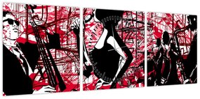 Obraz - Jazz (z zegarem) (90x30 cm)