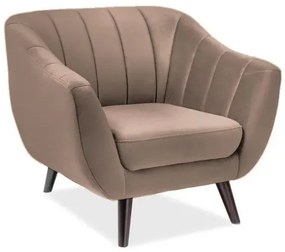 FOTEL ELITE 1 VELVET C.BEŻ BLUVEL 40 / WENGE SIGNAL