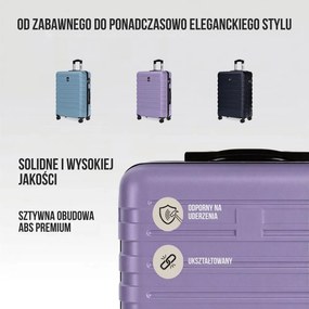 Zestaw walizek podróżnych NEW YORK, 3-elementowy, ABS, jasnofioletowy Deuba