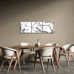 Obraz - Akwarelowa dżungla (z zegarem) (90x30 cm)
