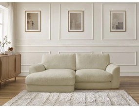 Beżowy narożnik z materiału bouclé (lewostronny/z szezlongiem) Leonore – Bobochic Paris