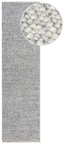 Jasnoniebieski chodnik z mieszanki wełny tkany ręcznie 60x230 cm Minerals – Flair Rugs