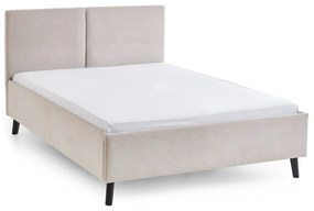 Beżowe tapicerowane łóżko dwuosobowe ze stelażem 140x200 cm Piano – Meise Möbel
