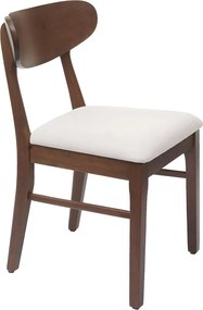 Krzesło do jadalni MCW-M59 (zestaw 6 sztuk),  ciemna rama, kremowy