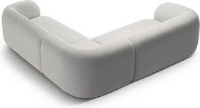 Jasnoszary aksamitny narożnik Kate – Micadoni