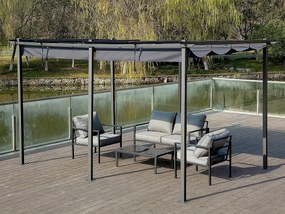 Metalowa pergola z rozsuwanym dachem - 3 x 6 m - Antracyt