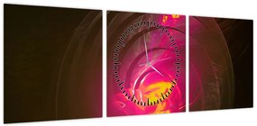 Obraz - abstrakcja spiralna (z zegarem) (90x30 cm)