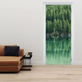 Fototapeta na drzwi - Iglaki nad jeziorem (95x205cm)