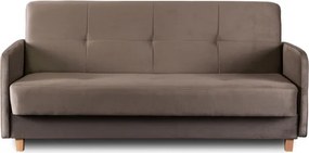 Sofa z Funkcją Spania CUBA Rozkładana Wersalka Dwuosobowa Beżowa Nowoczesna do Salonu