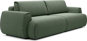 Kanapa 4-osobowa rozkładana z tkaniny szenilowej w kolorze butelkowej zieleni MONELIA