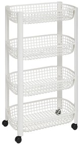 Wózek kuchenny na kółkach BASKET, plastikowy, 46,5 x 25,5 x 79 cm