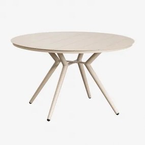 Okrągły Stół Ogrodowy Z Aluminium Valerie Ø125 Cm & Kremowa Tapioca - Sklum