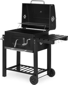 Grill węglowy ogrodowy GW-01 z półkami, kółkami i pokrywą