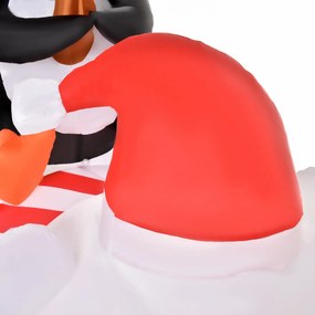 Nadmuchiwane pingwiny na niedźwiedziu polarnym dekoracja 2,1 m ze światłami poliester | Aosom.pl