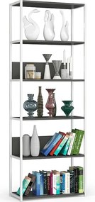 Regał loft AKORD metalowy Biały 70 cm kolor Szary mat 6 półek 70x32x192 cm