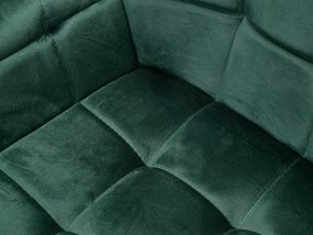 Ciemnozielone krzesło do jadalni MARLEN VELVET z czarnymi nogami