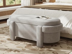 Ławka do przechowywania 121.5x49x44.5cm - tapicerka z tkaniny wełnianej - unikalny design - Szary