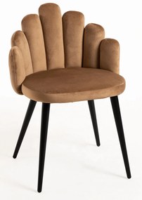 Rcznie aksamitne krzeso z czarnymi nogami