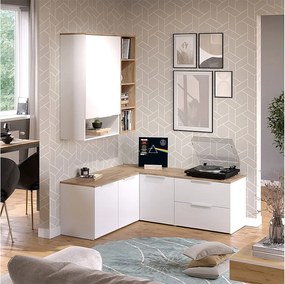 Ściana w salonie biały/sonoma 80x40x50 wido