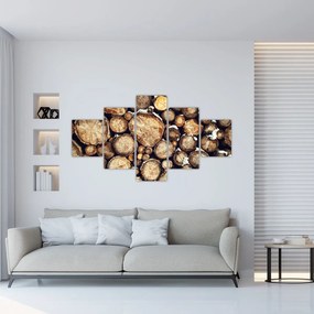 Obraz - Drewno w śniegu (125x70 cm)