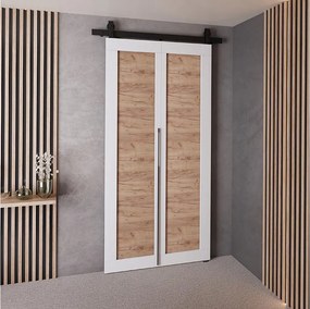 Drzwi Przesuwne QUDIO M1 Biały + Dąb Craft Złoty 80
