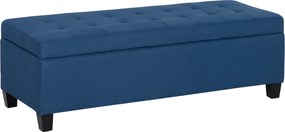 HOMCOM Ławka z miejscem do przechowywania, pufa, ławka do przedpokoju, pikowanie, 125,1 cm x 48,9 cm x 41,3 cm, Niebieska