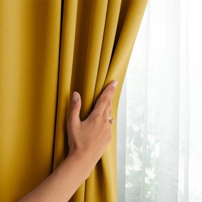 Żółta zasłona zaciemniająca 140x270 cm Eyelets – Restilo