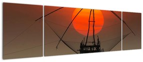 Obraz - Wschód słońca, jezioro Pakpra (170x50 cm)