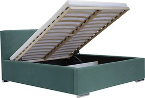 Łóżko tapicerowane z pojemnikiem i materacem COOL 120x200 cm Miętowy