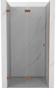 Mexen Lunar-F drzwi prysznicowe składane lewe 85 cm, transparent, miedź szczotkowana - 836-085-000-65-00-L