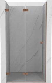Mexen Lunar-F drzwi prysznicowe składane lewe 85 cm, transparent, miedź szczotkowana - 836-085-000-65-00-L