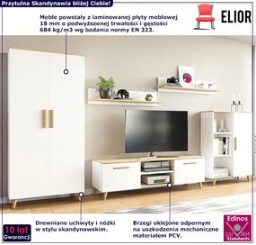 Zestaw mebli do salonu z szafą biały + dąb artisan Kasiv 4X