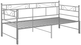 Szare metalowe łóżko rozkładane 90x200 cm - Wesper