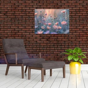 Obraz na szkle - Kwiaty w pastelowych kolorach (70x50 cm)