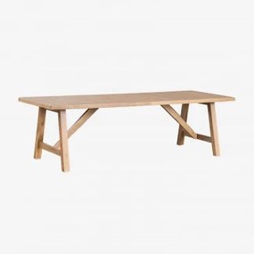 Prostokątny Stół Ogrodowy Z Drewna Akacjowego Dubai Rustykalny Brąz Akacjowy & 260 X 100 Cm - Sklum