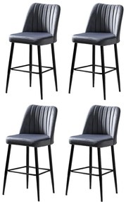 Zestaw krzeseł barowych Vento Grey and Black, 4 szt., 4 szt.