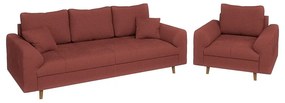 Ceglasta sztruksowa sofa 210 cm Ariella – Ropez