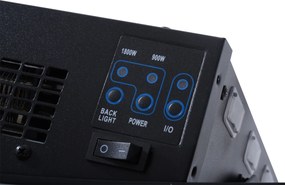 Homcom Kominek Elektryczny Led Ścienny 900/1800 W Czarny