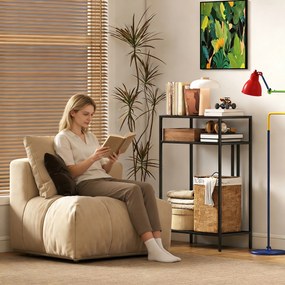 HOMCOM Stolik Konsolowy z 3 Półkami Wąski Stolik do Przedpokoju Metalowa Rama do Salonu, Przedpokoju, 55 cm, Czarny | Aosom PL